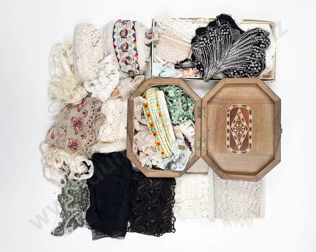 Collection of Assorted Vintage Lace Pieces Image 1++