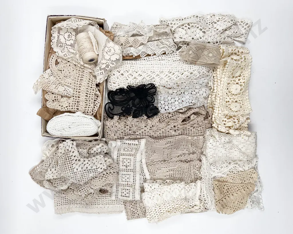 Collection of Assorted Crocheted Cotton Lace Image 1++