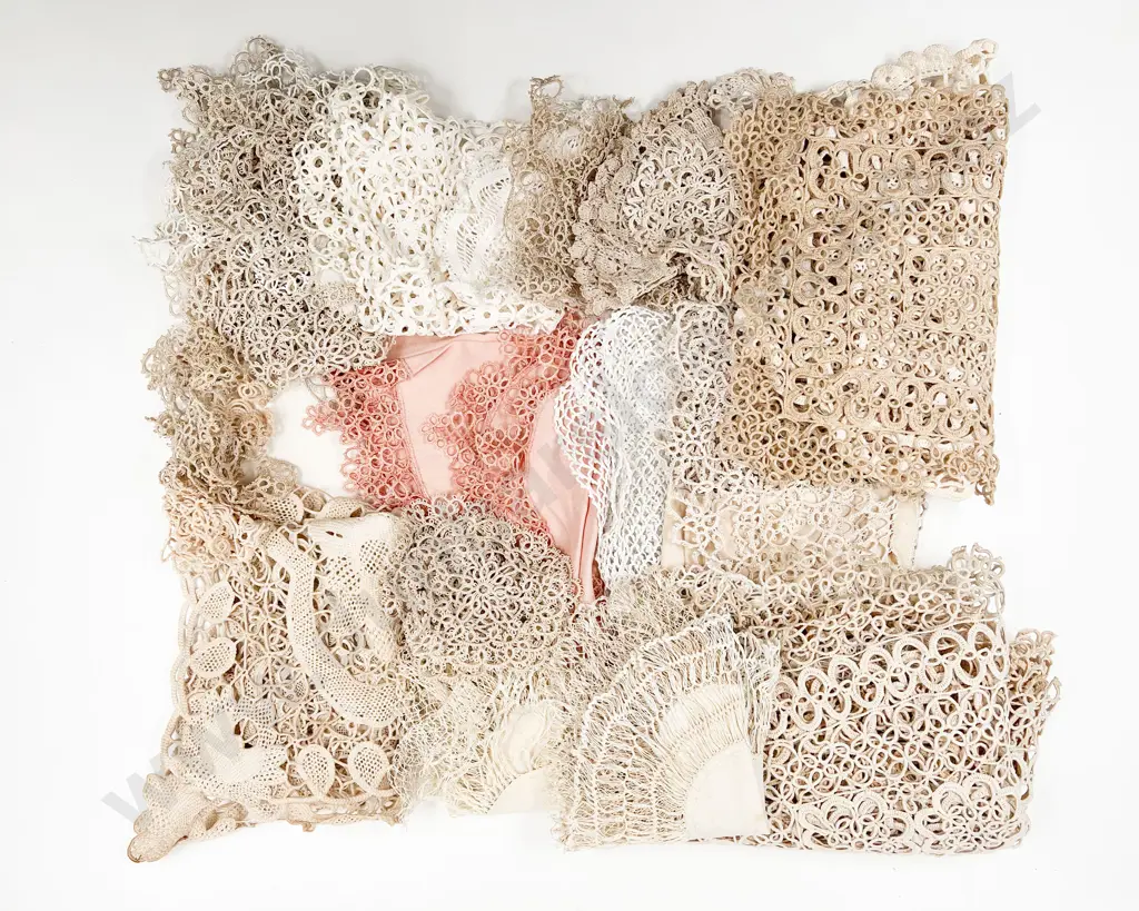 Collection of Various Tatting & Crocheted Table Covers & Doilies Image 1++