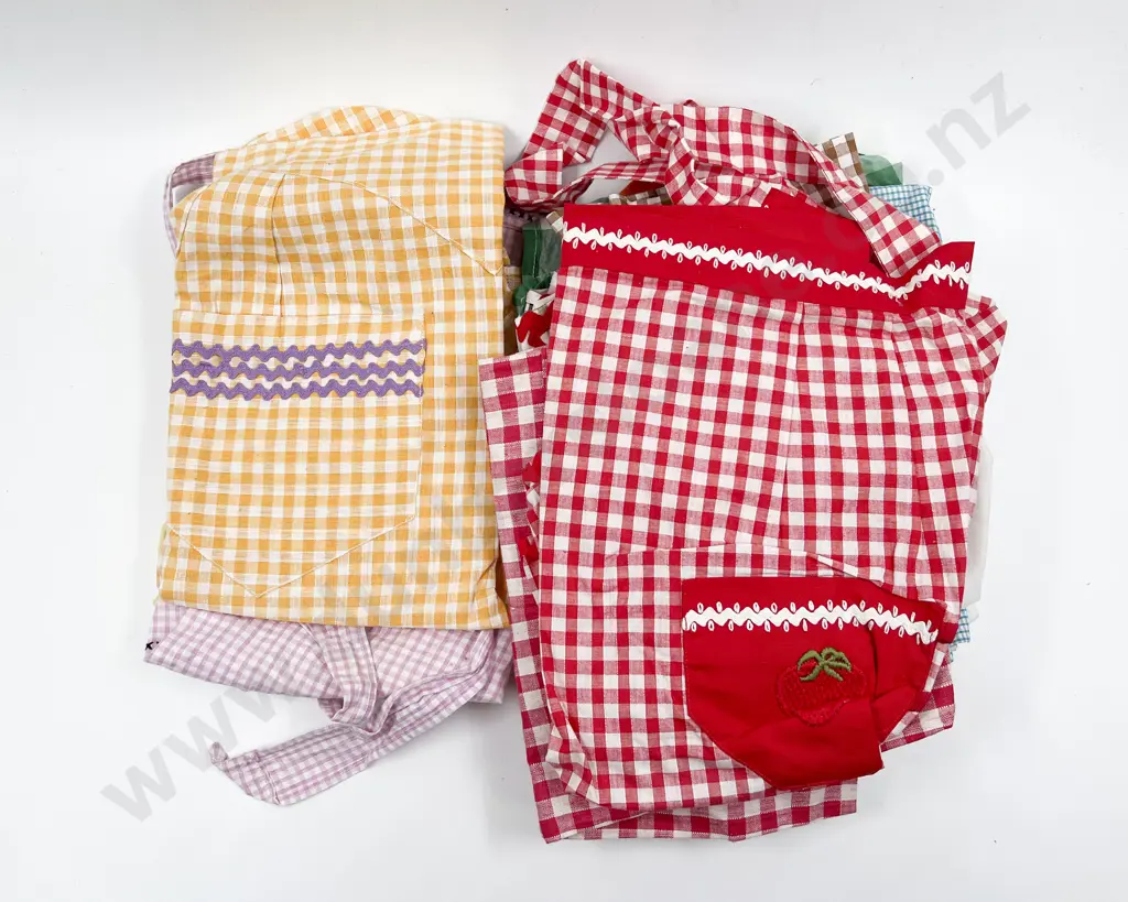 Collection Ten Vintage Gingham Aprons Image 1++