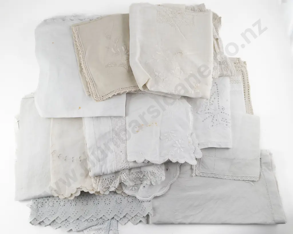 Selection of Victorian & Later White Linens Image 1++