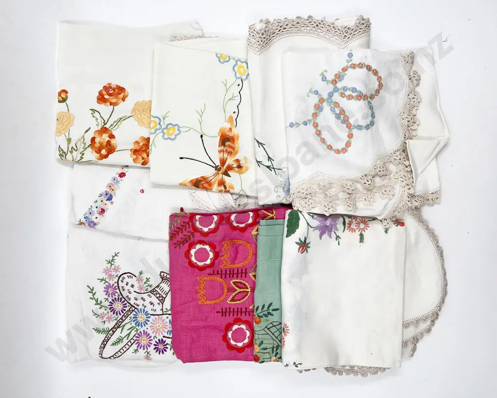 Selection Vintage Embroidered Table Covers Image 1++