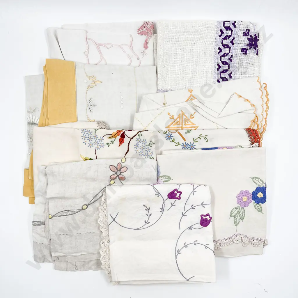 Selection Vintage Embroidered Table Covers Image 1++