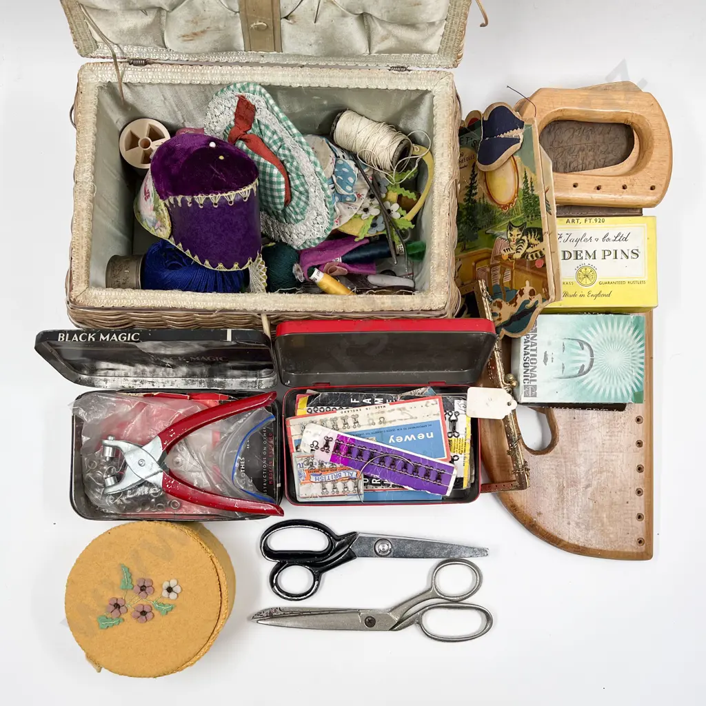 Sewing Box & Quantity Various Sewing Accessories Image 1++