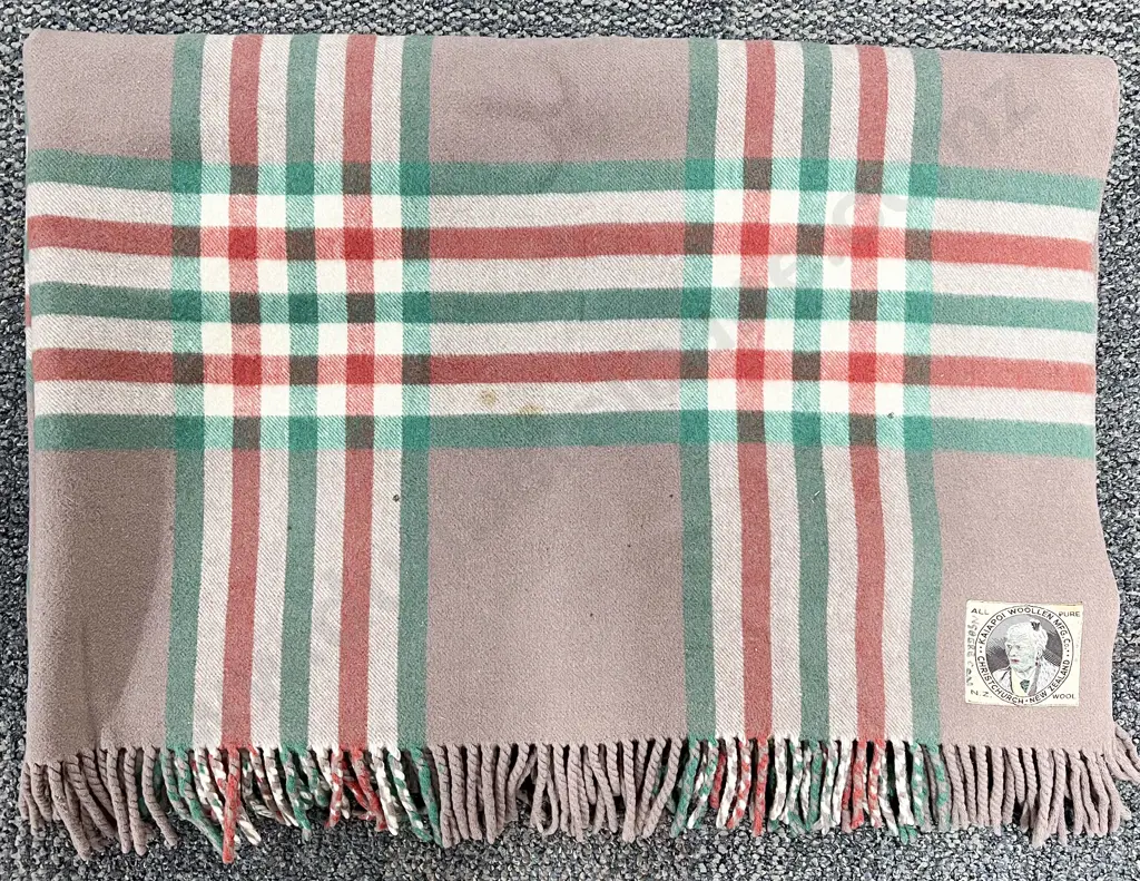 Vintage Kaiapoi All Wool Travel Rug Image 1++