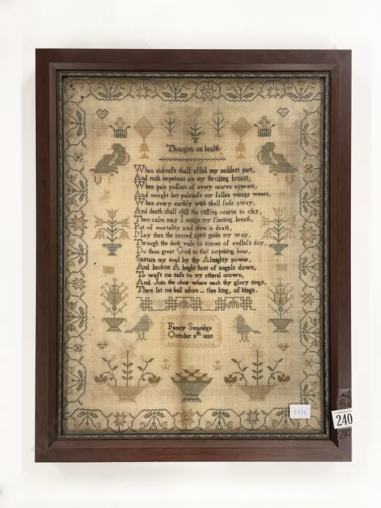Antique Framed Sampler Image 1++