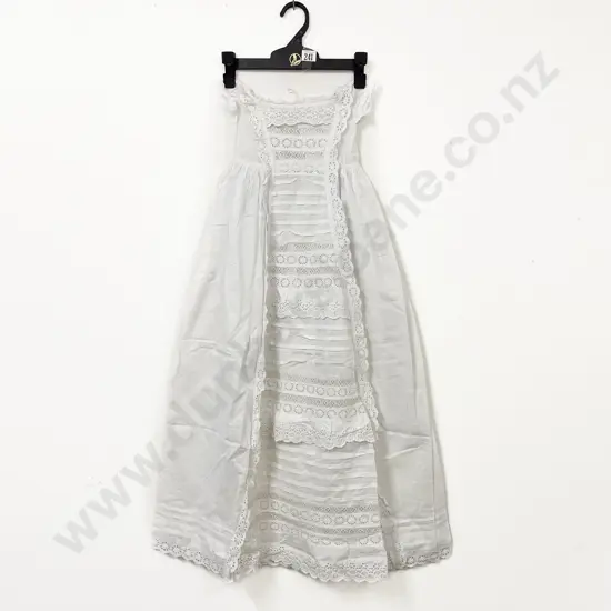 Victorian Cotton & Broderie Anglaise Lace Christening Gown & Cot Gown