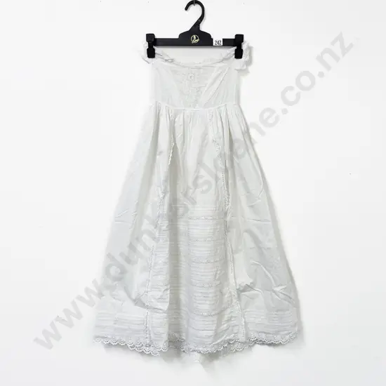 Victorian Cotton & Broderie Anglaise Lace Christening Gown & Petticoat