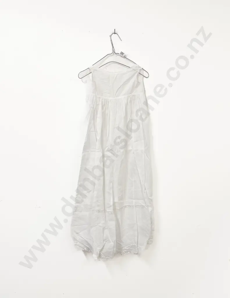 Edwardian Fine Cotton & Lace Christening Gown with Petticoat Image 1++