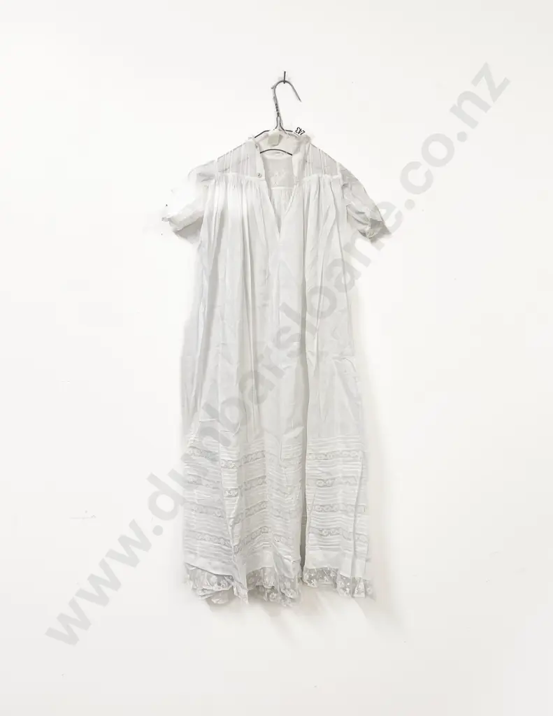 Edwardian Fine Cotton & Lace Christening Gown with Petticoat Image 1++
