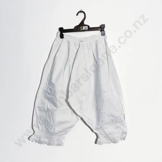 Pair Victorian Cotton Split Pantaloons & Petticoat