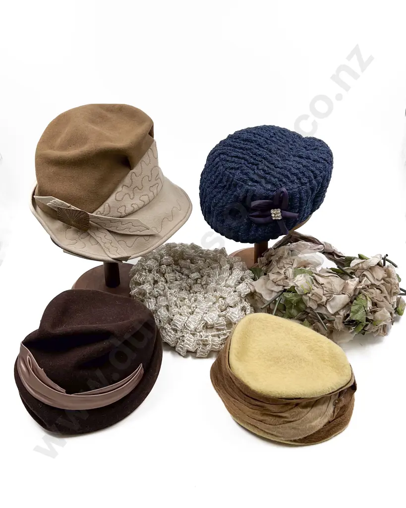 Six Various Vintage Hats Image 1++