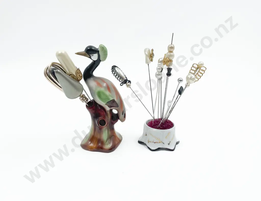 Two Pin Holders & Various Hat Pins Image 1++