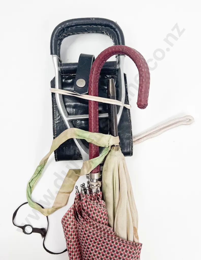 Two Vintage Umbrellas & Shooting Stick Image 1++