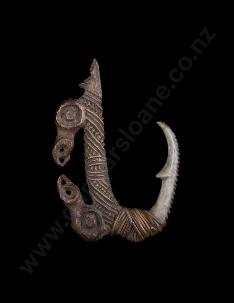 A Rare Carved Wood Albatross Hook Image 1++