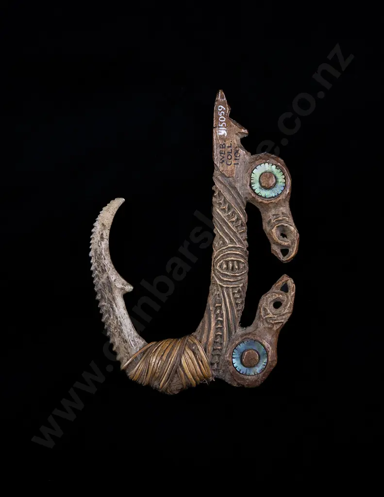 A Rare Carved Wood Albatross Hook Image 1++