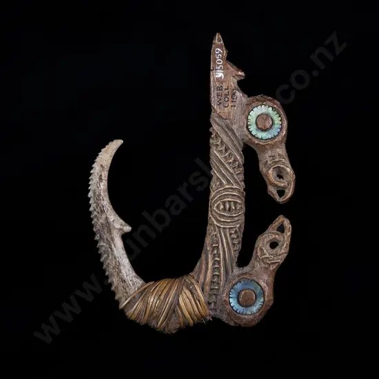 A Rare Carved Wood Albatross Hook