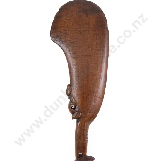 A Good Early 19th Century Wahaika (Carved Wood Hand Club)
