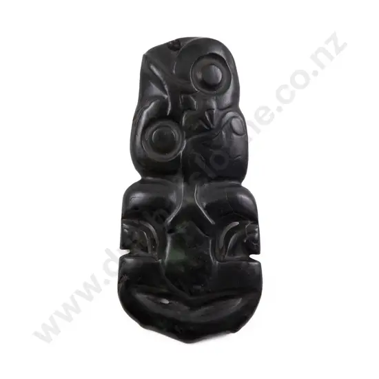 A Rare 18th Century Blackened Fired Inanga Hei Tiki