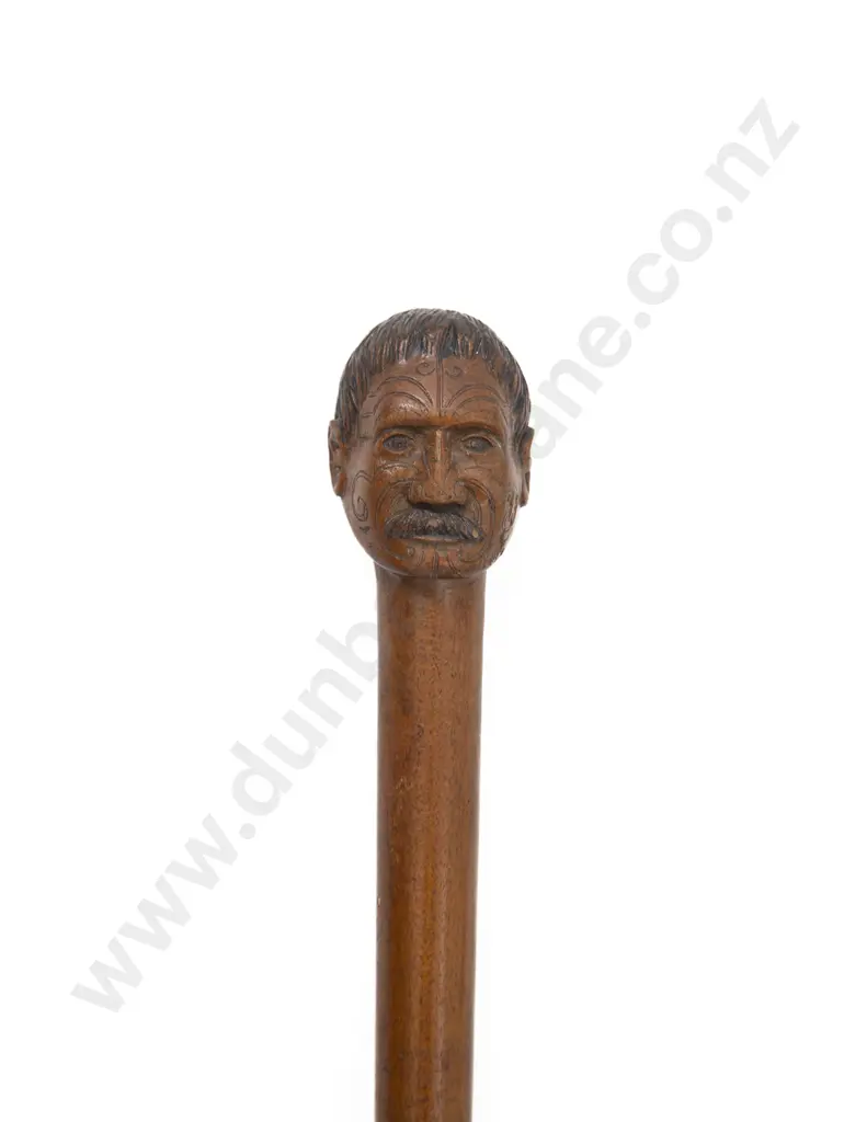 A 19th Century King Tawhaio Bust Tokotoko Image 1++