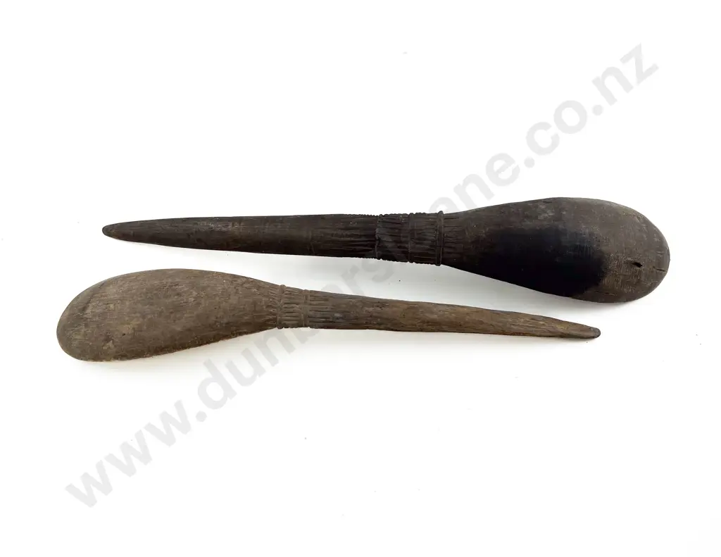 Two Old Ramu River Spoons From Papua New Guinea Image 1++