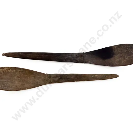 Two Old Ramu River Spoons From Papua New Guinea