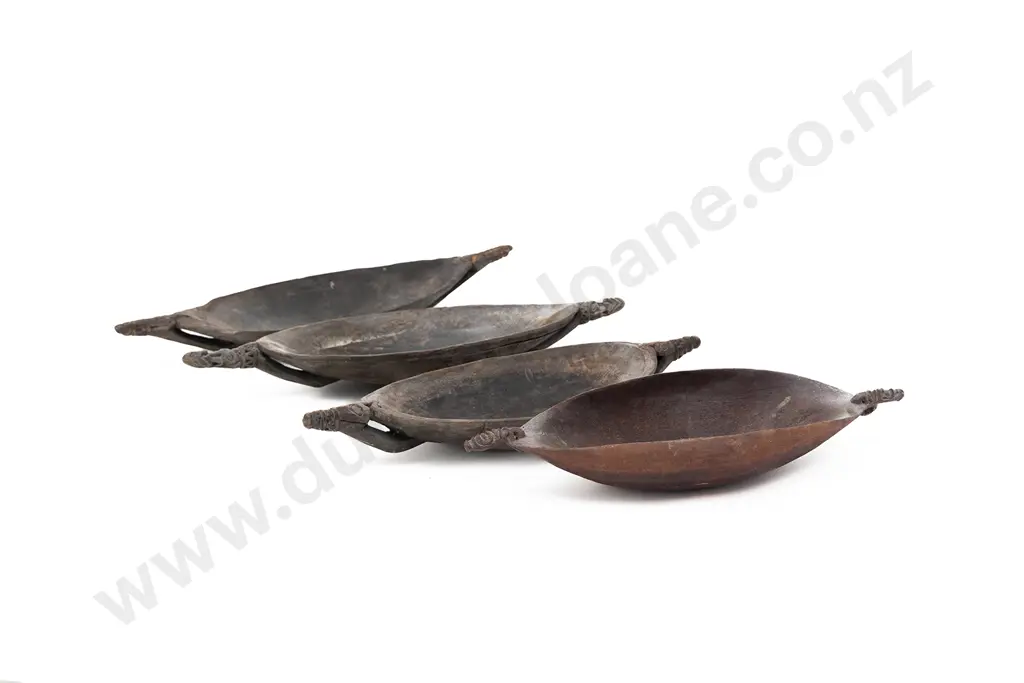Four Elliptical Ramu River Food Bowls Image 1++