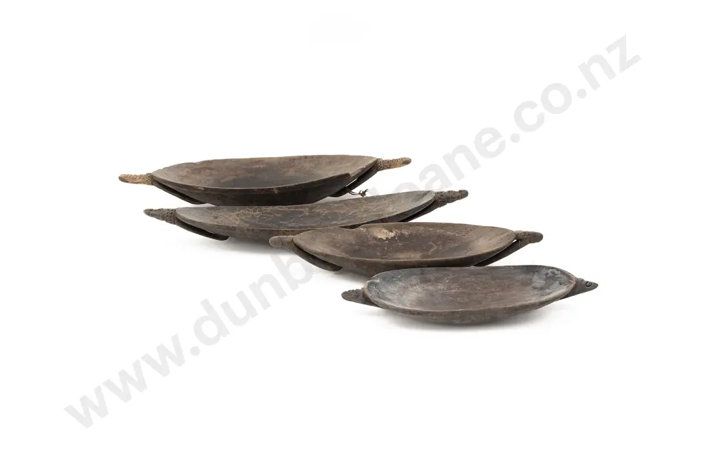 Four Elliptical Ramu River Food Bowls Image 1++