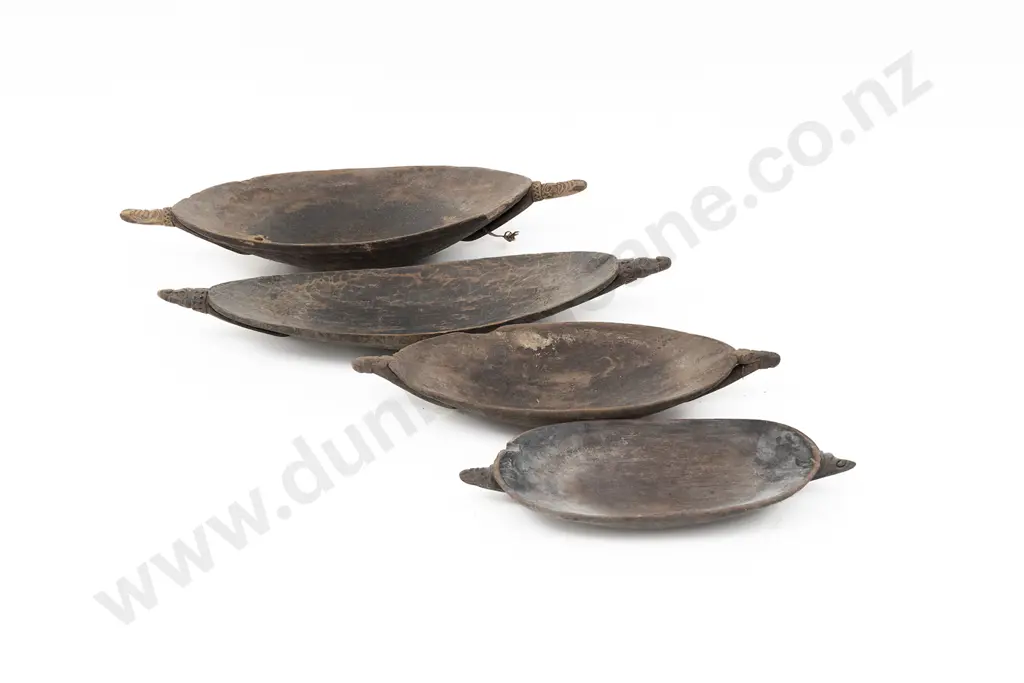 Four Elliptical Ramu River Food Bowls Image 1++