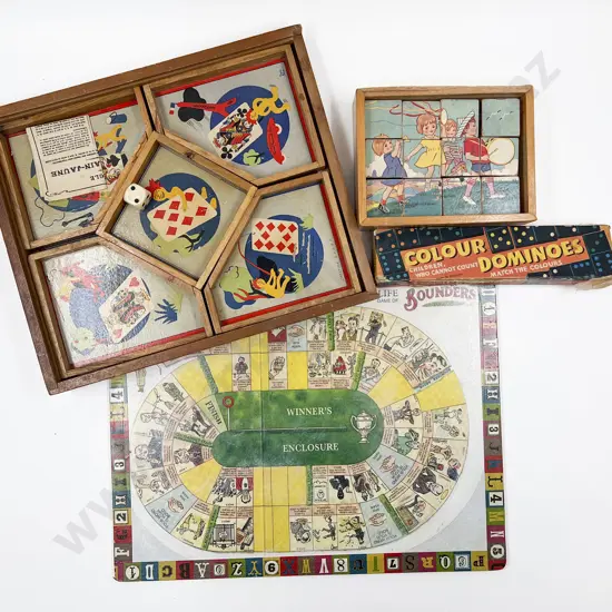 Box of Assorted Vintage Puzzles and Games