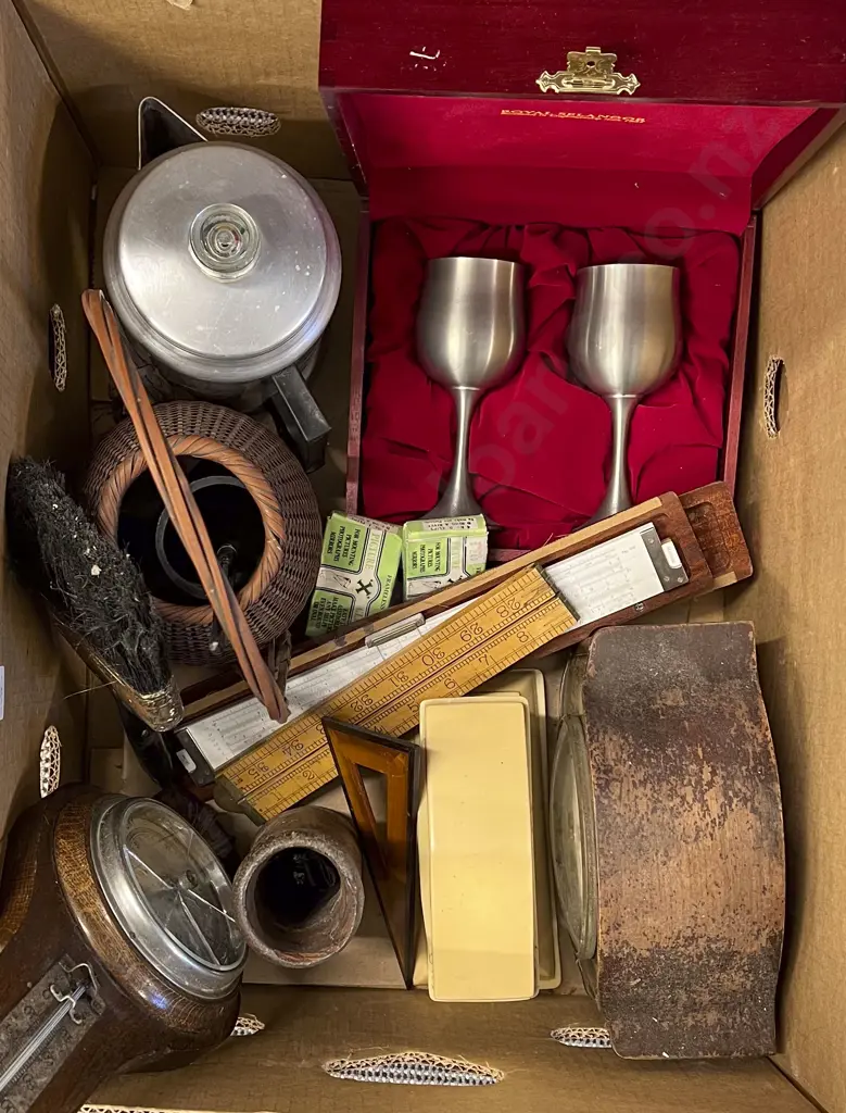 Box of Assorted Vintage Including Rulers Image 1++
