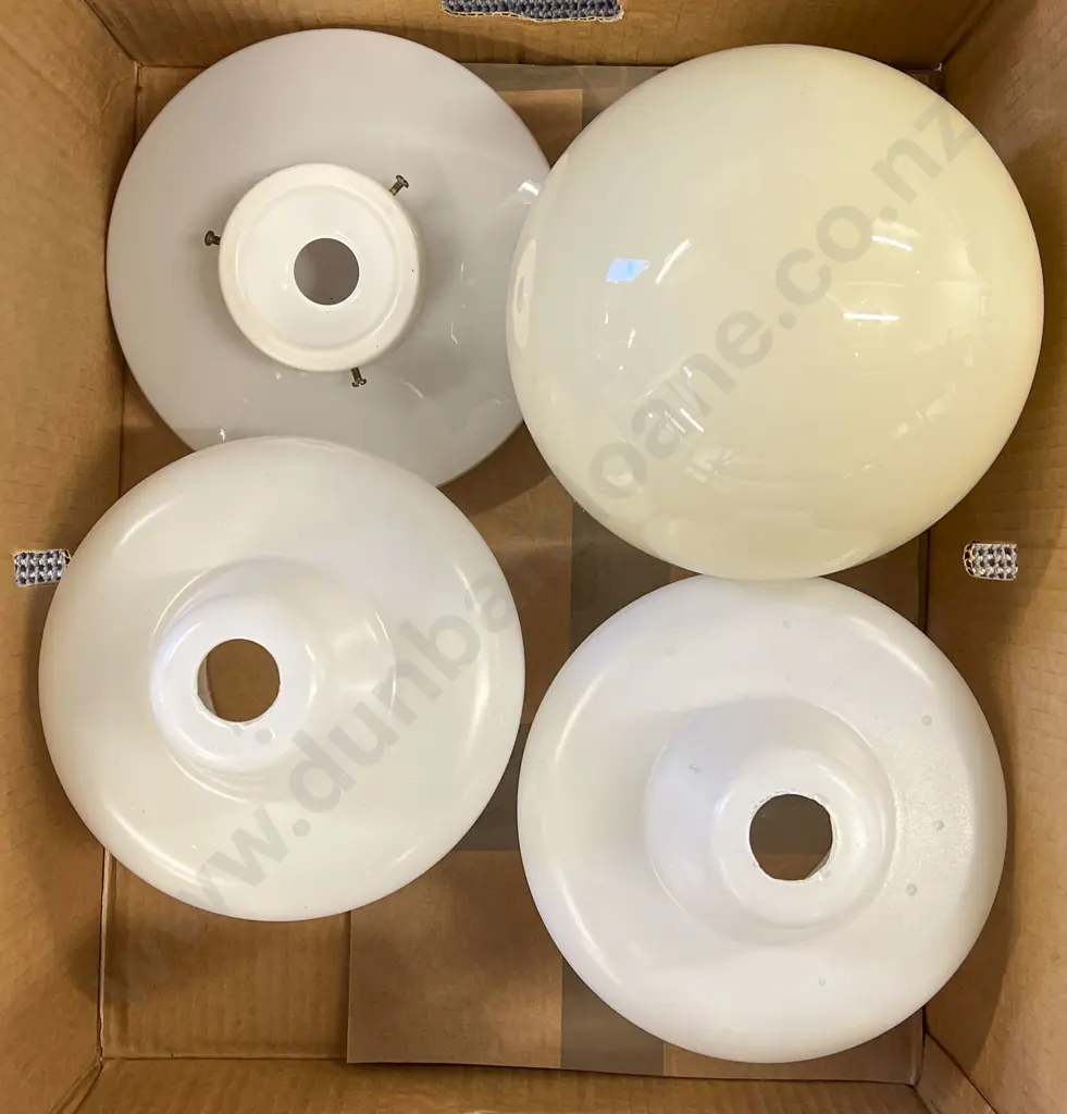 Four Assorted Glass Light Shades Image 1++
