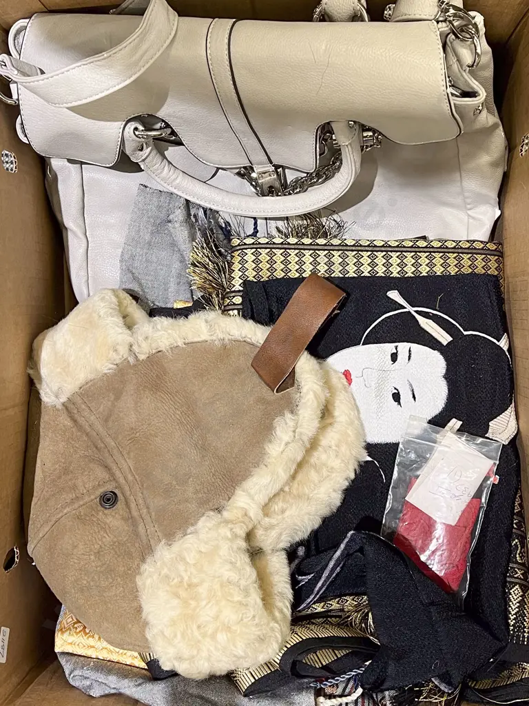 Box of Assorted Costumes with Handbag etc Image 1++