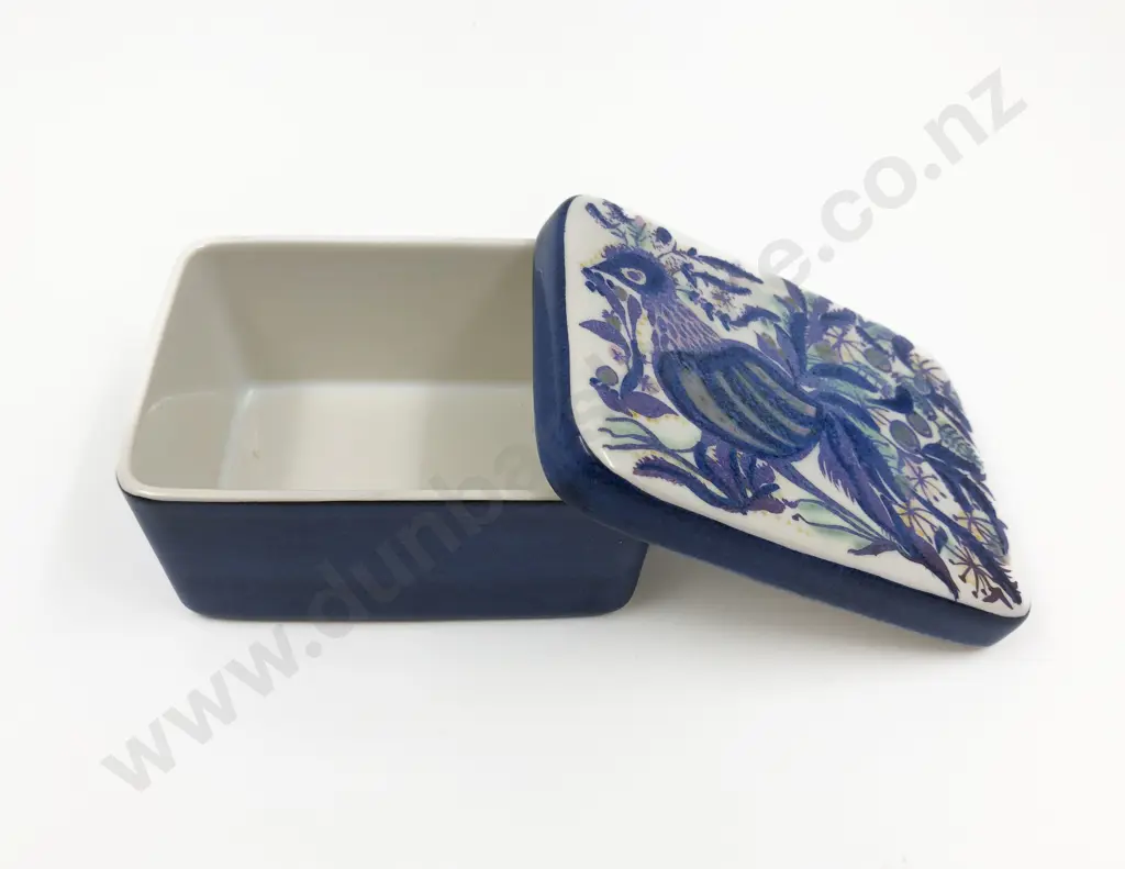 Royal Copenhagen Peacock Decorated Trinket Box Image 1++