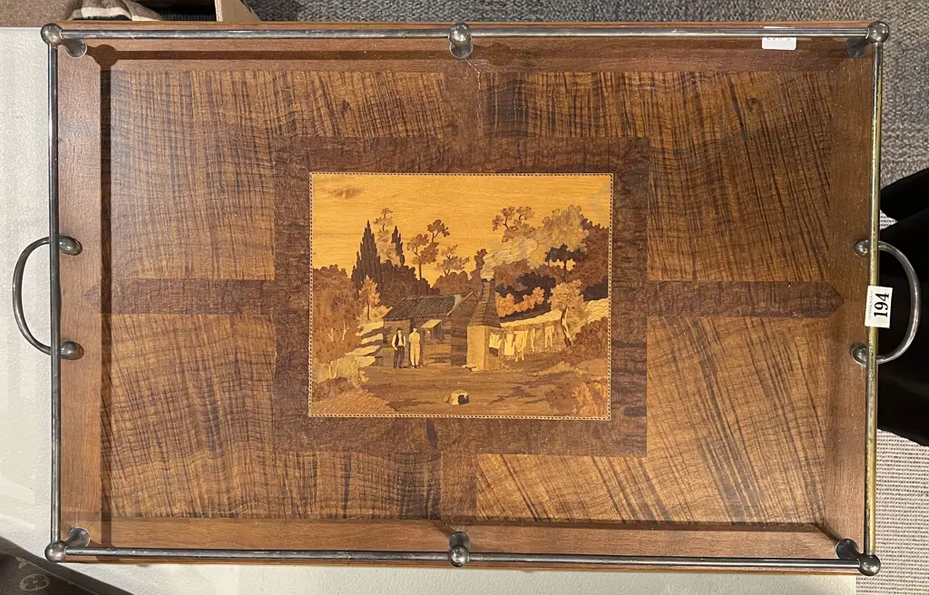 Inlaid Marquetry Tray Image 1++
