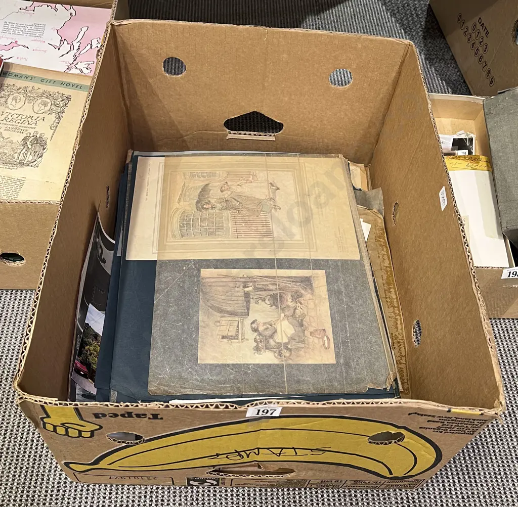 Box of Assorted Vintage Bookplates etc Image 1++