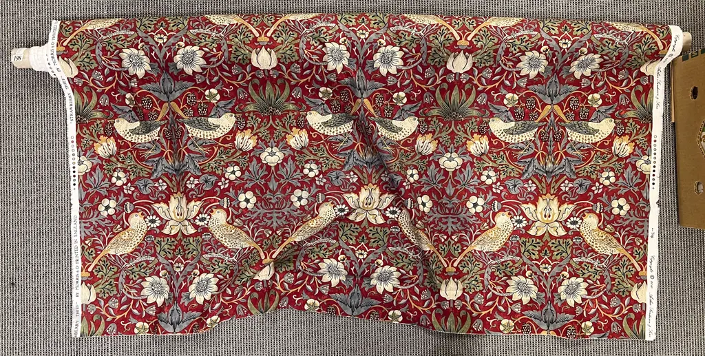 William Morris Designed Fabric - Strawberry Thief Image 1++