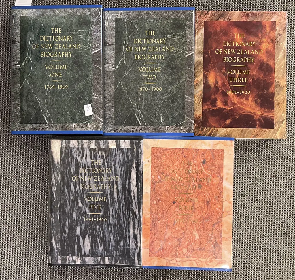 Dictionary of NZ Biography Volumes I - V Image 1++