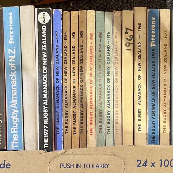Box of Assorted Vintage The Rugby Almanacks of NZ
