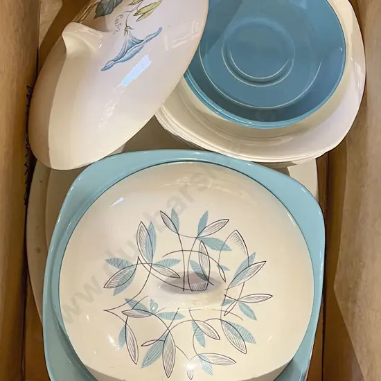 Box of Assorted Mid-Century China Including Midwinter