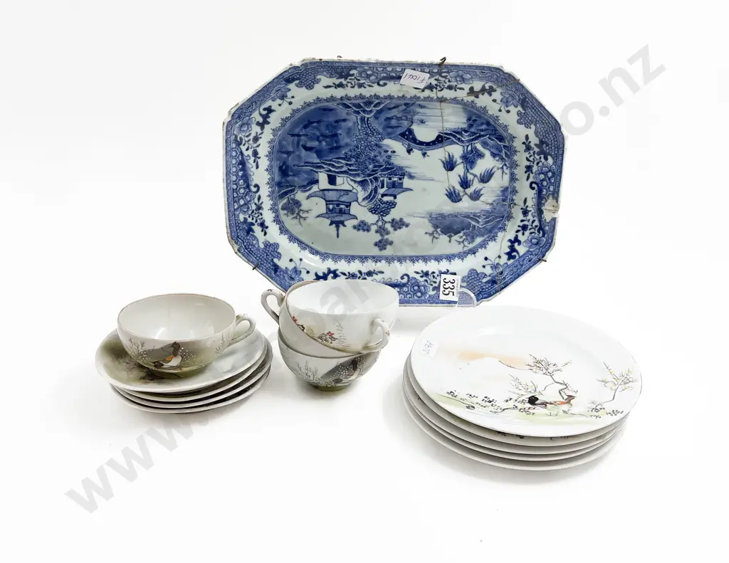 Quantity of Fine China and Small Blue and White Ashet (Repaired) Image 1++