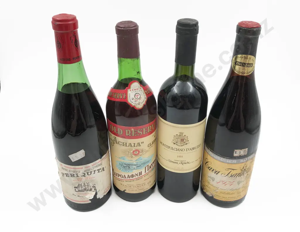 Four Various Vintage Bottles of Red Wine Image 1++