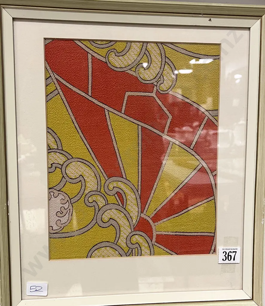 Framed Antique Japanese Kimono Silk Fabric Image 1++