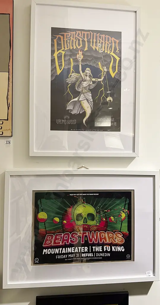 Three Framed Modern Rock Posters Including Beast Wars Image 1++