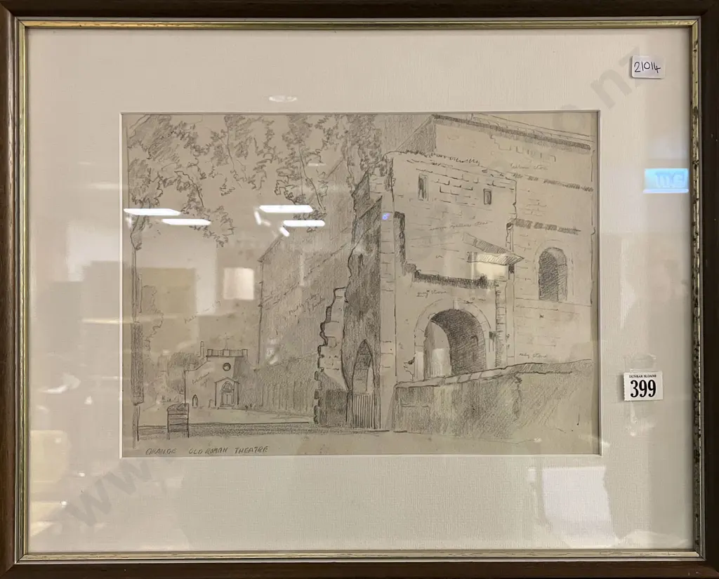 John Weeks - Orange Old Roman Theatre - Sketch on Paper Image 1++