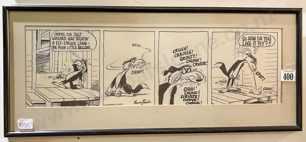 Framed Murray Ball Footrot Flats Cartoon Image 1++