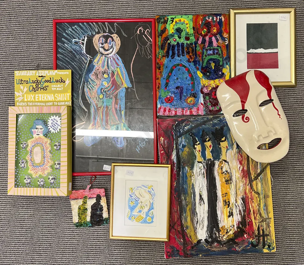 Quantity of Assorted Abstract Mixed Media Artworks Image 1++