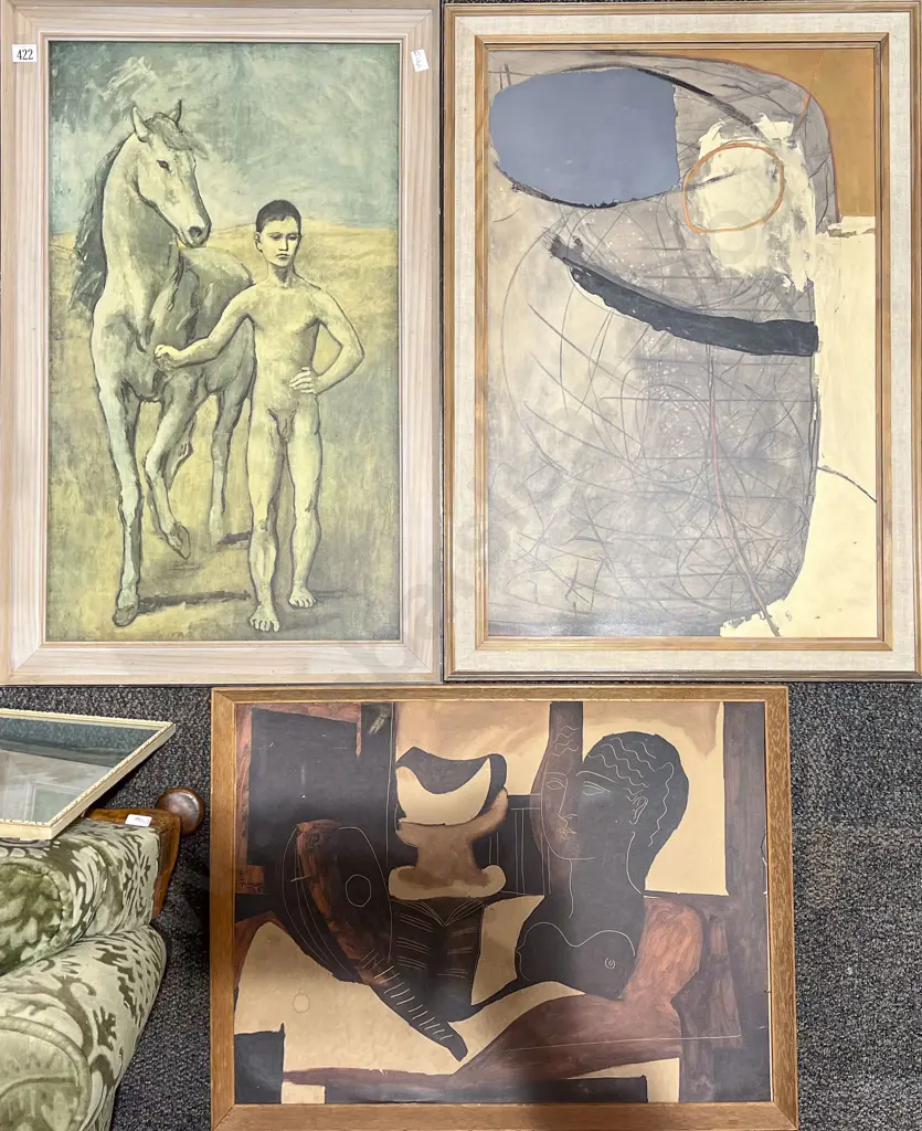Three Assorted Vintage Prints Including Picasso Image 1++