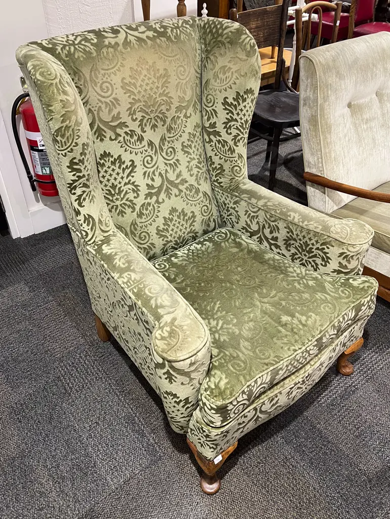 Upholstered Wing Back Armchair Image 1++