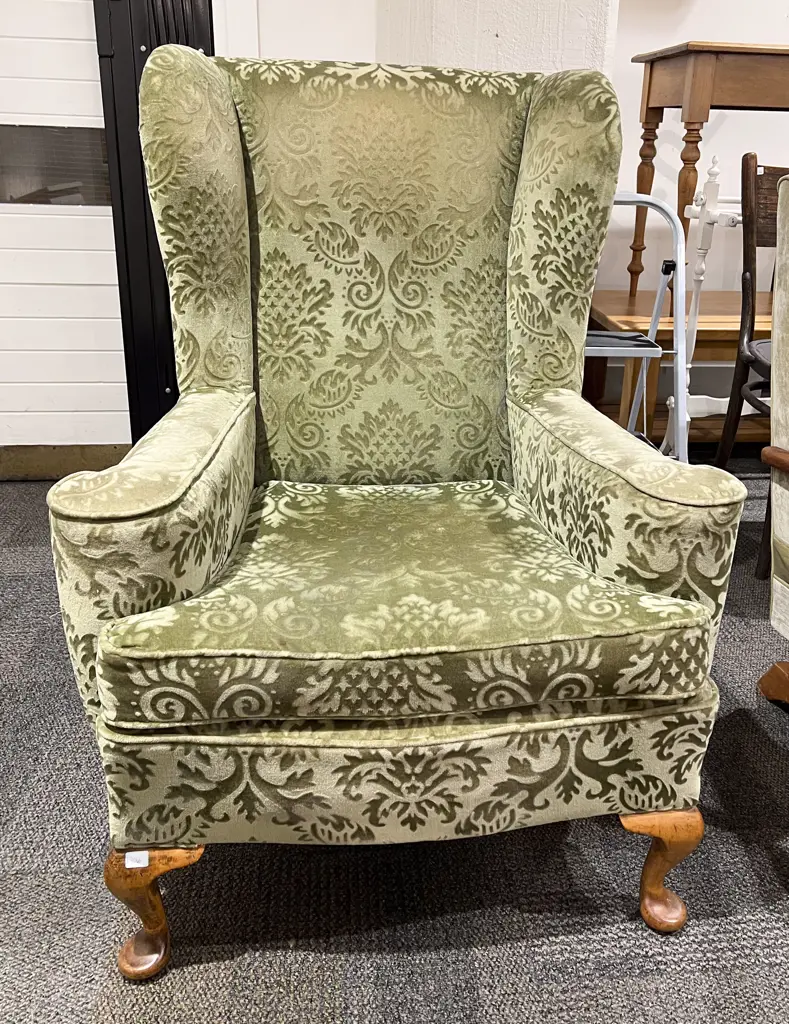 Upholstered Wing Back Armchair Image 1++